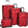 Rockland, Set di valigie Journey, morbide, verticali, Rosso, 4-Piece Set (14/19/24/28)