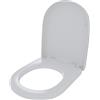 Bricozone Sedile WC Copriwater Con Soft Close Chiusura Ammortizzata Tavoletta UNIVERSALE 458 x 361 Mm Bianco Rapido Montaggio Adatta Per Tutti i WC Standard Facile Da Pulire In Plastica Antibatterica (Forma D)