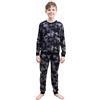 The Essentials Wardrobe Pigiama in pile super morbido per bambini, a maniche lunghe, per videogiochi, 4-13 anni, Camo - Grigio, 10-11 Anni