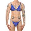 SEAUR Sissy Crossdresser - Set di lingerie da uomo, 2 pezzi, reggiseno e perizoma perizoma per uomini gay, Blu + blu, M