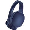Fiauli Cuffie ibride attive con cancellazione del rumore, cuffie Bluetooth wireless sopra l'orecchio, ANC cablate microfono, padiglioni auricolari in memory foam, bassi profondi per casa, viaggi, Blu