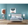 EVERGREENWEB MATERASSI & BEDS EVERGREENWEB Letto Matrimoniale in doghe in legno con Testata e rivestimento in tessuto Grigio Chiaro | facile da montare |Adatto per materasso cm 160x200 | Letto di Design |Mod. Parigi