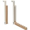 Relaxdays Appendiabiti da Porta Pieghevole, 6 Ganci per Appendere Grucce, per Porte Spesse 2 cm, Metallo e Legno, Beige