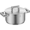 WMF Ultimate Cool - Pentola grande 20 cm, coperchio in acciaio inox, a induzione da 3,4 l, in acciaio inox Cromargan opaco, manici che riducono il calore, pentola a induzione con scala interna,
