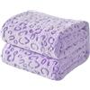 FY FIBER HOUSE Coperta in pile di flanella in microfibra con stampa 3D di ghepardo, 228 x 274 cm, viola