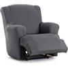 Eysa Copripoltrona bielastica relax reclinabile colore grigio scuro disegno Harlem