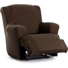 Eysa Copripoltrona bielastica relax reclinabile colore marrone disegno Harlem