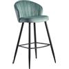 FineBuy Sgabello Bar Velluto/Metallo Verde Chiaro Scandinavio 56x102,5x52,5 cm | Sgabello da Cucina Sedia Alta con Schienale | capacità di carico Massima: 110 kg
