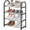 Vbnuyhim Scarpiera 4 livelli, Organizer per scarpiera 4 livelli | Ripiano portascarpe verticale - Scarpiera salvaspazio 4 livelli, organizer per riporre le scarpe, scarpiera autoportante di grande capaci