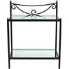 Spazio Casa Comodino in Ferro Battuto Liberty - Nero Opaco, 52 x 32 H.58