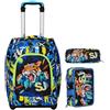 SJ GANG STYLE JAM GANG Seven Big Trolley Scuola SJ GANG Cuccioli, Blu, 2 in 1, Doppio Utilizzo, Zaino e Trolley, Bambino + Portapenne + Astuccio 3 Zip