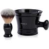 Benny's of London SHAVING BRUSH & BOWL GIFT SET - From Benny's of London - Our Shaving Brush with the Acrylic Black Mug for Lathering Shave Soap and Cream - Perfect Present and Gift Set for Men