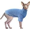 Oslueidy Vestiti per Gatti Sphynx, Maglia a Collo Alto per Gatti Senza peli, Felpa Costume Camicia con maniche Gatti Gattino, Maglione per Sphynx/Cornish Rex/Devon Rex/Peterbald