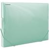 DONAU 8545002PL-06 - Scatola portadocumenti con tenditore angolare in gomma, 700 μm, verde trasparente per DIN A4, larghezza dorso 30 mm, ali laterali pieghevoli, per ufficio e scuola