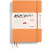 LEUCHTTURM1917 370796 - Agenda settimanale 2025, formato A5, copertina rigida, 12 mesi, a righe, albicocca, inglese