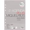 Miquelrius - Ricambio agenda annuale 2025, 16 mesi, giorno pagina, ricambio agenda anelli, ricambio agenda A5 equivalente 155 x 213 mm, ricambio agenda 6 anelli, catalano, portoghese e inglese