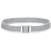 Quiges Donna Bracciale a Maglia d'Argento con Cristalli di Zirconio 20cm per Ciondoli a Clip