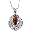 Copal Collana Con Pendente In Ambra Donna Argento Sterling Con Lunghezza Regolabile E Confezione Eco