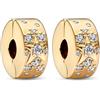 Amuefer Clip Stella Oro Charm Compatibili Bracciale Collana, Argento Sterling Ciondolo Compleanno Natale Gioielli Regali per le Donne Moglie Amici