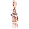 Amuefer Gatto domestico in oro rosa Charm Compatibili Bracciale Collana, Argento Sterling Ciondolo Compleanno Natale Gioielli Regali per le Donne Moglie Amici