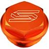 SCAR Coperchio Vaschetta Olio Freno Posteriore Compatibile con KTM SX SXF EXC TPI EXCF SMR 125 150 250 300 350 450 04-26 - Arancione