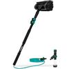 VONROC Kit pulizia pannelli fotovoltaici, 1,80m Spazzola telescopica, Include spazzola multiuso, tubo flessibile e dispenser di sapone