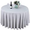 IFIKK Tovaglia Rotonda, Poliestere Tovaglie per Tavolo Circolare Copertura Antipolvere, Copritavolo per Buffet, Ristorante, Matrimonio, Festa, Varie Dimensioni (Grigio Argento, Rotondo: 200cm)