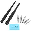 Akozon Penna China Disegno Pennino China Dipinto Comic Pen Pennini Set di Penna Manga Cartoon Comic Drawing Kit (2 Penne Nere + 5 Pennini + 1 Gomma)