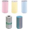 Yosugar 5 Rotoli Carta per Stampante Termica, 3 Rotoli Carta Termica Diretta a Colori,2 Rotoli Adesivo Etichette Stampabile Carta, Autoadesiva per Bambini Fotocamera Stampante Portatile(5 Rotoli)