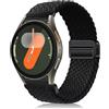 PaceBid 20mm Intrecciato Cinturino per Samsung Galaxy Watch 7/6/5/4 40mm, 44mm/Watch FE/Watch 6 Classic 43mm, 47mm, Nylon Sportivo Magnetico Elastico Watch Band per Galaxy Watch 42mm - Nero