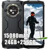 Blackview BV9300 Pro Rugged Smartphone 2025, 24GB+256GB/2TB MTK G99 Android 13 Telefono Robusto, 15080mAh, 64MP+32MP, 6.7 FHD+ Doppio Display, Dual 4G Cellulari Resistente IP68, NFC, OTG, GPS, Nero