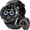 UHOOFIT Smartwatch Uomo Militare Chiamata Bluetooth e Risposta Vivavoce ,1.52 all'aperto Fitness Tracker 1ATM con 100+ Modalità Sport, Notifiche WhatsApp, orologio intelligente Compatibile con ios Android