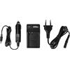 vhbw caricatore compatibile con Garmin 010-11654-03, 361-00053-00, 010-11599-00 camera - Stazione di carica + cavo auto + spia di carica, 4,2 V
