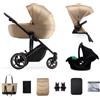 kk Kinderkraft Kinderkraft PRIME 2 Passeggino 3 in 1 con Seggiolino Auto MINK PRO I-SIZE, Dalla nascita fino 25 kg, Navicella spaziosa, Impermeabile con filtro UPF50+, Ruote e telaio ammortizzati, Beige