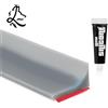 LD3W Self-adhesive seal Barriera doccia silicone, Guarnizione doccia, Barriera Stop Acqua Soglia Striscia di Ritenzione Bagno Arresto Doccia e cucina Autoadesivo, bianco nero grigio o trasparente (grigio, 3, metri)