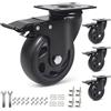 RRIUTO 100MM Ruote per Mobili Pesanti, Set di 4 Ruote per Carrello con Freno Capacità 600kg, Cuscinetti Doppi Rotelle Girevoli Rotazione a 360°, Rotelle Pesanti per Tavolini, Tavolo