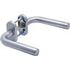 APECS, maniglie per porta a rosetta ovale in acciaio inox per porta d'ingresso e porte interne, maniglia a pressione modello L, H-0901
