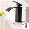 Eozakavod Rubinetto Bagno Lavabo a Cascata Nero - Miscelatore Monocomando Per Freddo e Caldo (Nero)