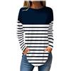 Generic T Shirt Donna Manica Lunga Maglie Estive Donna Lupetto Collo Alto Stampa Leggero Traspirante Sciolto Comodo Lunga Maglia Donna Elegante Maglietta Mare Fuori Magliette Maniche Lunghe Donna