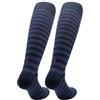 INDIVIDUAL SOCKS Calze a Righe Uomo Blu Navy - Blu Mel.- Cotone Stretch - Taglia 40/45 - Paio di Calze