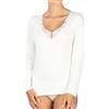 La Primula Verde Maglia Invernale Donna con Pizzo macramè, Intimo Donna Manica Lunga, sotto Giacca in Lana e Cotone, Maglia Termica Invernale, dalla 3 alla 8, Bianca, Made in Italy (6 IT Donna XL)