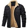 Adhdyuud Giacca Da Uomo In Lana Con Fodera Calda Capispalla Invernale Parka Termico Bomber In Pile Spesso Di Grandi Dimensioni Black M