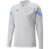 PUMA Manchester City F.C. - Maglia da allenamento da uomo, con cerniera a un quarto, Grigio/blu., M