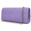Emila Pochette scamosciata glicine donna elegante da cerimonia borsa piccola tipo camoscio clutch borsetta a mano con tracolla catena sera signora matrimonio comunioni battesimi cresima