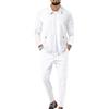 aromm Uomo Tute da Ginnastica Waffle Manica Lunga Cerniera Giacca & Pantaloni Set di 2 Pezzi Bianco per Casual Sport Lavoro, XXL