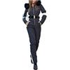 Generico Tuta Sci Donna Due Pezzi Tuta Per La Neve Donna Tuta Da Neve Da Donna Calda Elegante Tuta Neve Donna Monopezzo Sportiva Tuta Neve Snowboard Moda Antivento Tuta Da Sci Cotone Con Cappuccio Pantaloni S