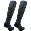 INDIVIDUAL SOCKS Calze a Righe Uomo Blu Navy - Verde sc.- Cotone Stretch - Paio di Calze