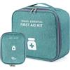 Qunkun Set di 2 borse per medicinali, grande capacità, impermeabile, kit di pronto soccorso, per casa, ufficio, auto, campeggio, caccia e viaggi, colore verde