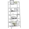 HITNET Scaffale a scala, Libreria in bambù a 4 livelli Indipendente Scaffale portaoggetti da pavimento per Bagno Cucina, Bianco