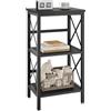 YMYNY Libreria, Scaffale a 3 Ripiani, Scaffale per piante, Scaffale per Microonde, per Bagno, Cucina, Ufficio, Studio, Camera da Letto 40×29×75CM, Nero HST008B
